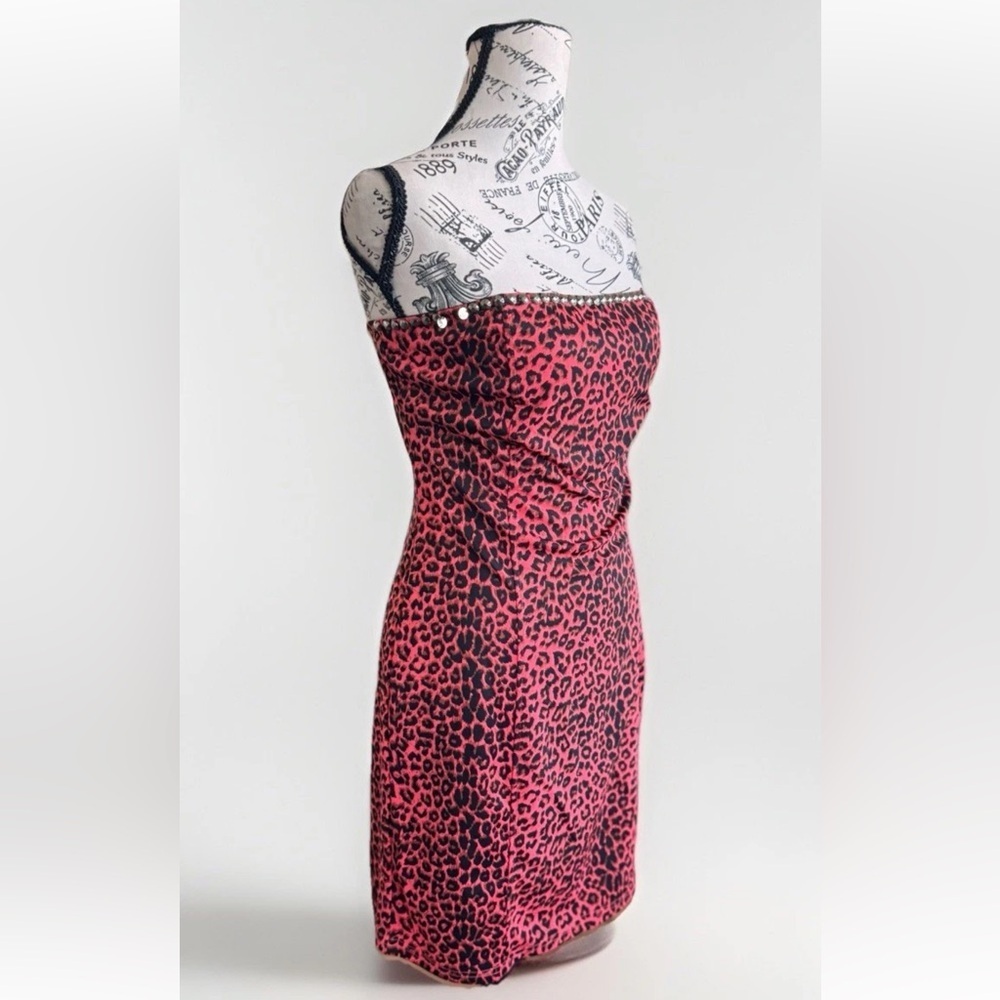 Vintage Y2K 90s Forever 21 Animal Print Strapless Whimsigoth Vamp Women's Size L